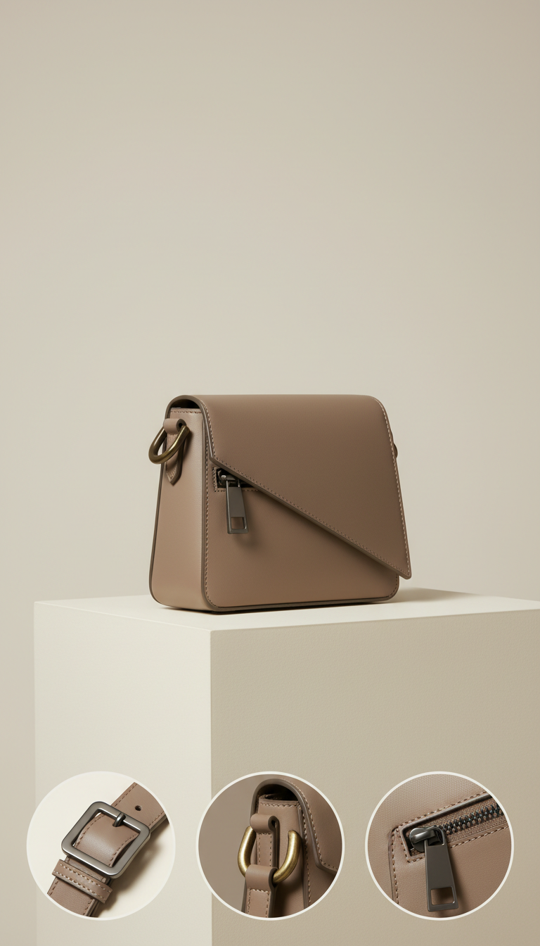 Sculptural Satchel with Magnetic Flap